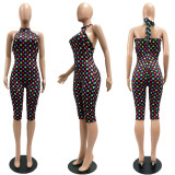SC Polka Dots Print Backless Jumpsuit CM-60313