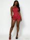 SC Polka Dots Print Backless Bandage Dress MEM-88689