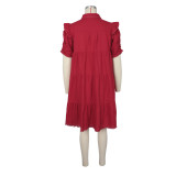 SC Short Sleeve Solid Color Mini Dress BMF-837