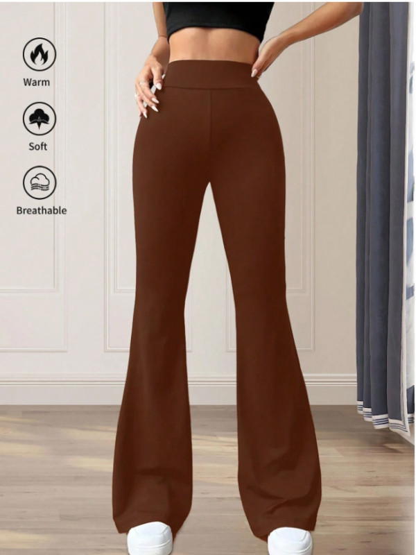 SC Solid Color High Waist Flare Pants GDYF-3517
