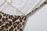 SC Leopard Print Long Sleeve Backless Jumpsuit GYME-K6Q01512A