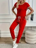 SC Short Sleeve Loose Two Piece Pants Set GDYF-3509