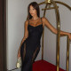 SC Lace Patchwork See Through Sling Maxi Dress GPKJ-MR46536
