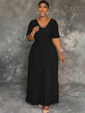 SC Short Sleeve V Neck Maxi Dress MIL-L322