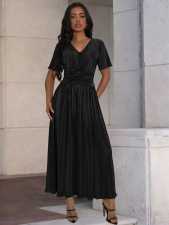 SC Short Sleeve V Neck Maxi Dress MIL-L322