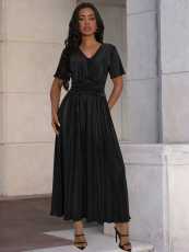 SC Short Sleeve V Neck Maxi Dress MIL-L322