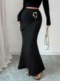 SC Solid Color Slim Long Fishtail Skirt GZJF-ZJ6650