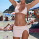 SC Polka Dots Print Tie Up Bikinis 3 Piece Swimsuit GPKJ-MR47020