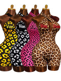 VIP1 Deep V Neck Leopard Print Romper CH-26105