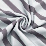 SC Stripe Print Slash Shoulder T Shirt GSBW-J26TP083