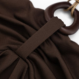 SC Solid Color Halterneck Ruched Tops GSBW-J26TP075