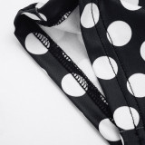 SC Polka Dot Print Halterneck Backless Seventh Jumpsuit MXBF-J26JP055