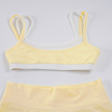SC Casual Sport Patchwork Vest Two Piece Shorts Set GPKJ-MR48061