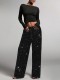 SC Casual sequined Drawstring Pants GXRF-QC160