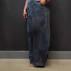 SC Plus Size Vintage Washed Wide Leg Jeans GYLN-9040