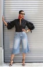 SC High Waist Washed Hot Drill Straight Fifth Jeans GYLN-7270