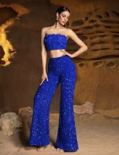 SC Casual Loose Sequin Loose Wide Leg Jumpsuit GXRF-QC171