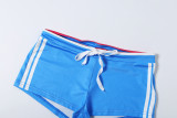 SC Letter Print Sleeveless Sport Two Piece Shorts Set XEF-K6S01045A