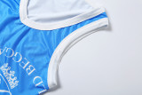 SC Letter Print Sleeveless Sport Two Piece Shorts Set XEF-K6S01045A