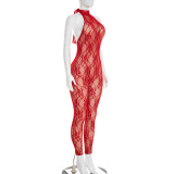 SC Lace See Through Backless Jumpsuit GDSF-D26JP058