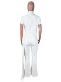 SC Solid Color Short Sleeve Two Piece Pants Set SHD-9962