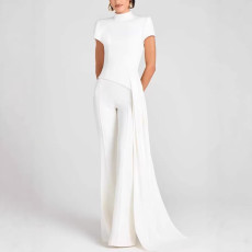 SC Solid Color Short Sleeve Two Piece Pants Set SHD-9962