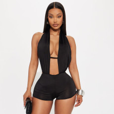 SC Halterneck Backless Sleeveless Romper GDSF-D26RP037