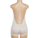 SC Lace Deep V Neck Backless Romper XEF-K6Q04570A