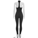 SC Solid Color Off Shoulder Slim Jumpsuit GDSF-J26JP074