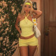 SC Off Shoulder Halterneck Top Two Piece Short Set SHD-9963