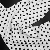 SC Deep V Neck Polka Dot Print Tops GDSF-J26TP092