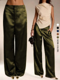 SC Solid-Color Satin Wide-leg Pants GSRX-816