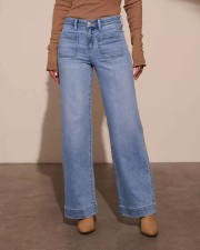 SC Solid Color Washed Staight Jeans XCFF-14165