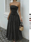 SC Polka Dot Print Wrap Chest Maxi Dress GSRX-813