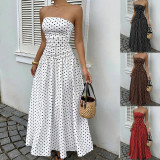 SC Polka Dot Print Wrap Chest Maxi Dress GSRX-813
