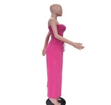 SC Casual Washed Tube Top Wide Leg Jumpsuit TR-1360