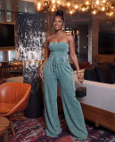 SC Casual Washed Tube Top Wide Leg Jumpsuit TR-1360