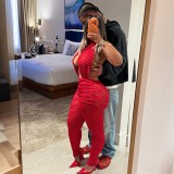 SC Deep V Neck Backless Lace Jumpsuit GPBY-SU8344
