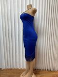 SC Halterneck Tassel Sleeveless Midi Dress GADE-2838