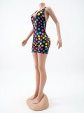 SC Polka Dot Print Sleeveless Halterneck Romper CM-60403
