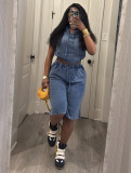 SC Fashion Washed Short Sleeve Two Piece Shorts Set TR-1361