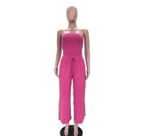 SC Casual Washed Tube Top Wide Leg Jumpsuit TR-1360