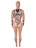 SC Print Long Sleeve Tight Bodysuit SHD-9968