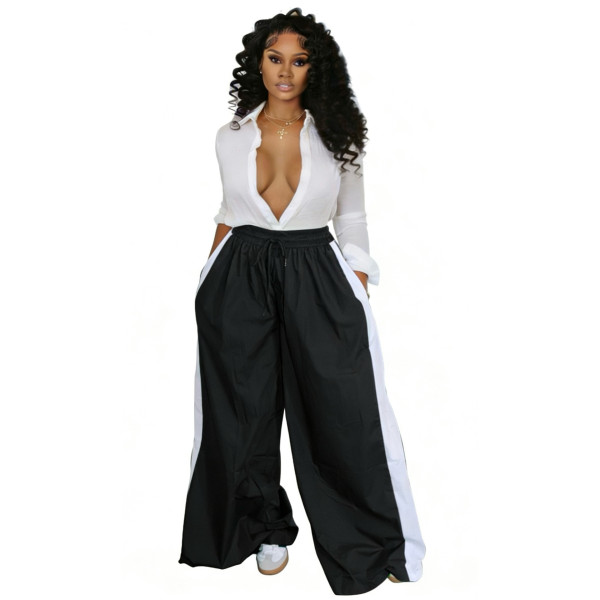 SC Contrast Color Loose Sport Pants IV-8600