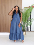SC Loose Solid Color Sleeveless Maxi Dress SFY-851