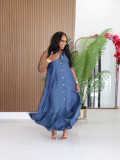 SC Loose Solid Color Sleeveless Maxi Dress SFY-851