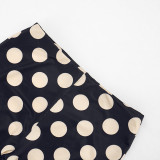 SC Polka Dots Print Drawstring Seventh Pants MXBF-J26PT106