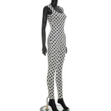SC Square Neck Backless Print Jumpsuit MXBF-J26JP025