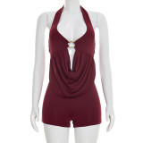 SC Halterneck Backless Hollow Out Romper MXBF-J26RP047