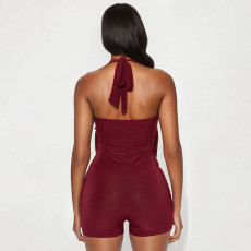 SC Halterneck Backless Hollow Out Romper MXBF-J26RP047